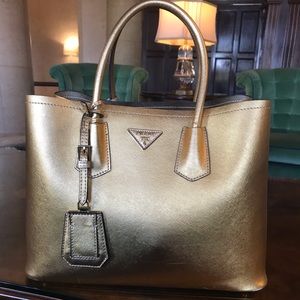 Strikingly Gorgeous Authentic Gold Prada Bag